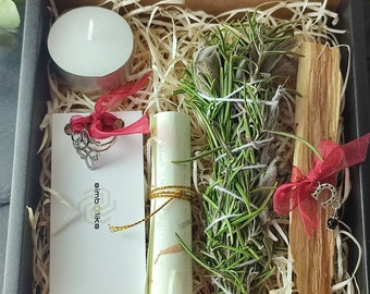 Midsummer Ritual Box, Witch's Knot Ring, Herbs, Candle