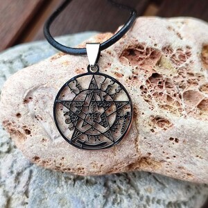 Tetragrammaton Pendant Solomon's Pentagram Pendant. Yahweh, Tetragrammaton, YHWH. Stainless steel. Protective symbol par excellence Amulet image 1