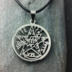 Tetragrammaton Pendant Solomon's Pentagram Pendant. Yahweh, Tetragrammaton, YHWH. Stainless steel. Protective symbol par excellence Amulet image 2