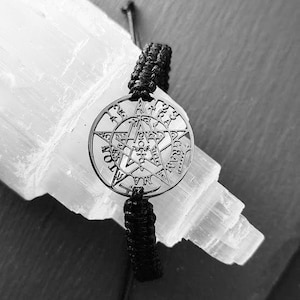 Tetragramaton Bracelet, Lucky Charm, Protection. Pentagram, powerful Talisman of personal protection. Pentacle. Adjustable