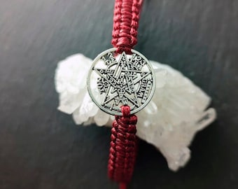 Tetragramaton Bracelet, Lucky Charm, Protection. Pentagram, powerful Talisman of personal protection. Pentacle. Adjustable