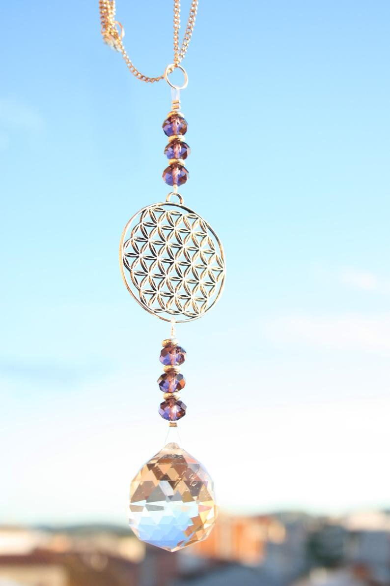 Mobile Ornament With Symbol of the Flower of Life and Faceted Etsy