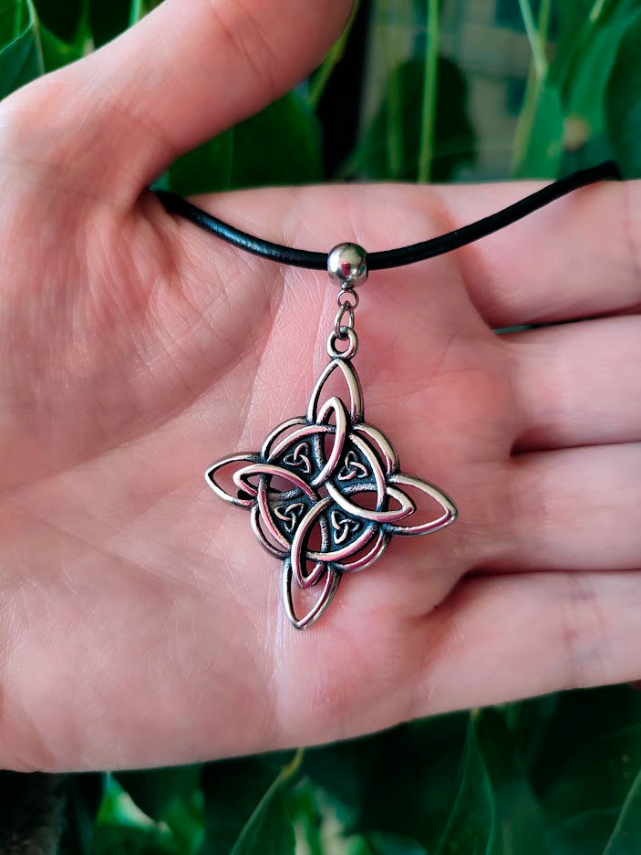 ACCIAIO INOX CELTICO Triquetra Nodo Ciondolo, Gratis Perlina Sfera - Foto 14