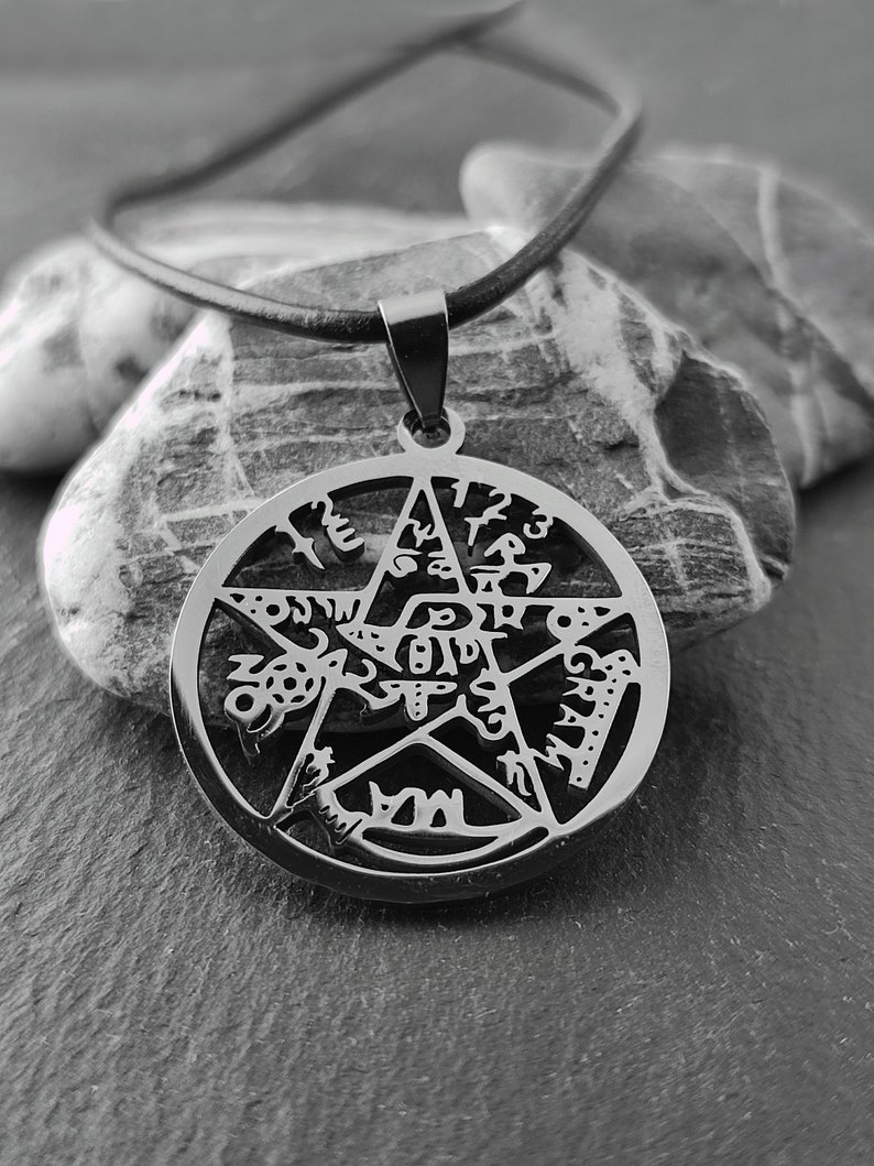 Tetragrammaton Pendant Solomon's Pentagram Pendant. Yahweh, Tetragrammaton, YHWH. Stainless steel. Protective symbol par excellence Amulet image 9