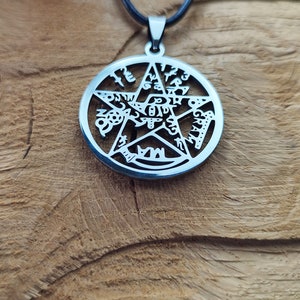 Tetragrammaton Pendant Solomon's Pentagram Pendant. Yahweh, Tetragrammaton, YHWH. Stainless steel. Protective symbol par excellence Amulet image 10