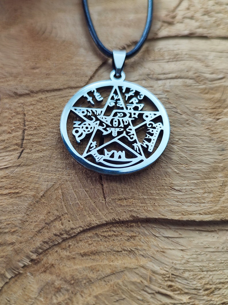 Tetragrammaton Pendant Solomon's Pentagram Pendant. Yahweh, Tetragrammaton, YHWH. Stainless steel. Protective symbol par excellence Amulet image 10