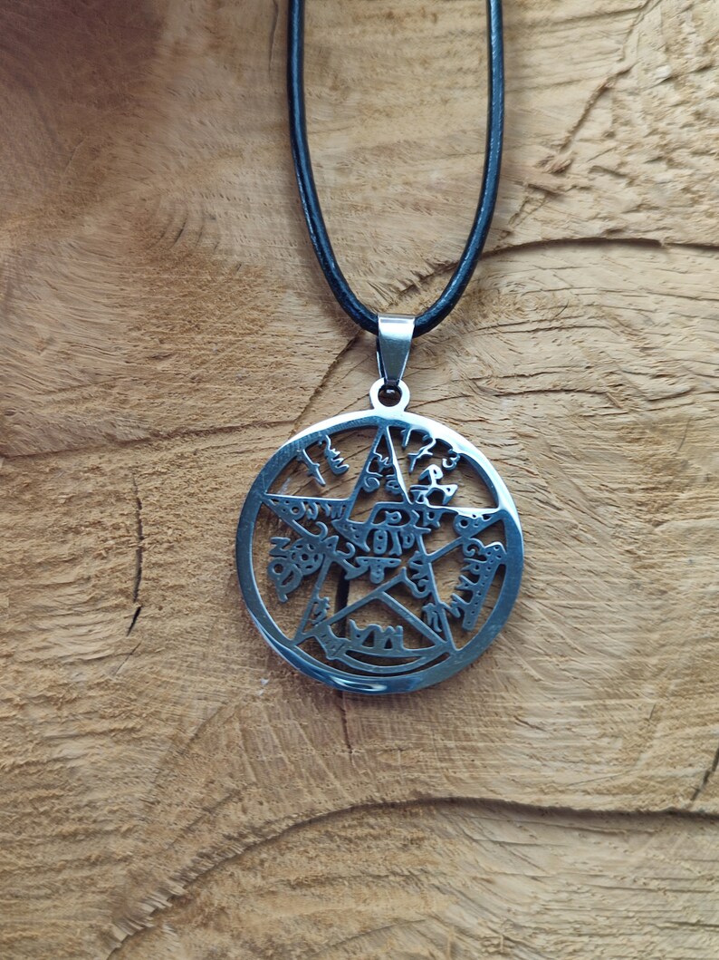 Tetragrammaton Pendant Solomon's Pentagram Pendant. Yahweh, Tetragrammaton, YHWH. Stainless steel. Protective symbol par excellence Amulet image 7