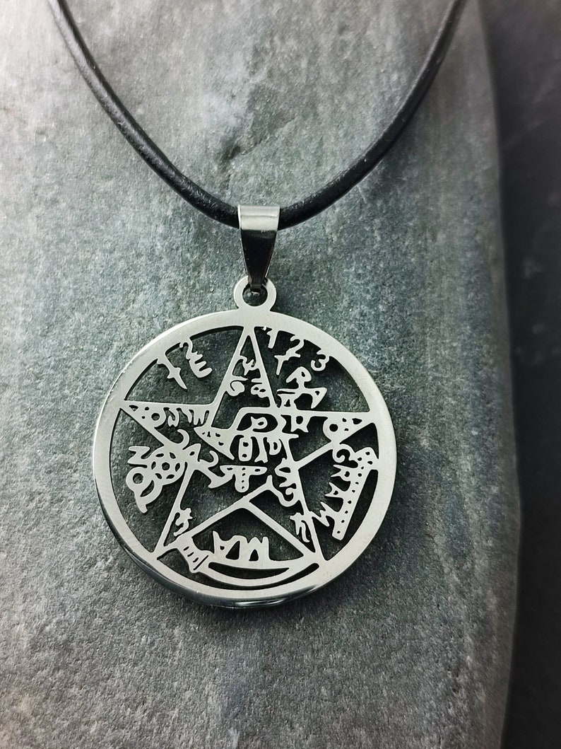 Tetragrammaton Pendant Solomon's Pentagram Pendant. Yahweh, Tetragrammaton, YHWH. Stainless steel. Protective symbol par excellence Amulet image 2