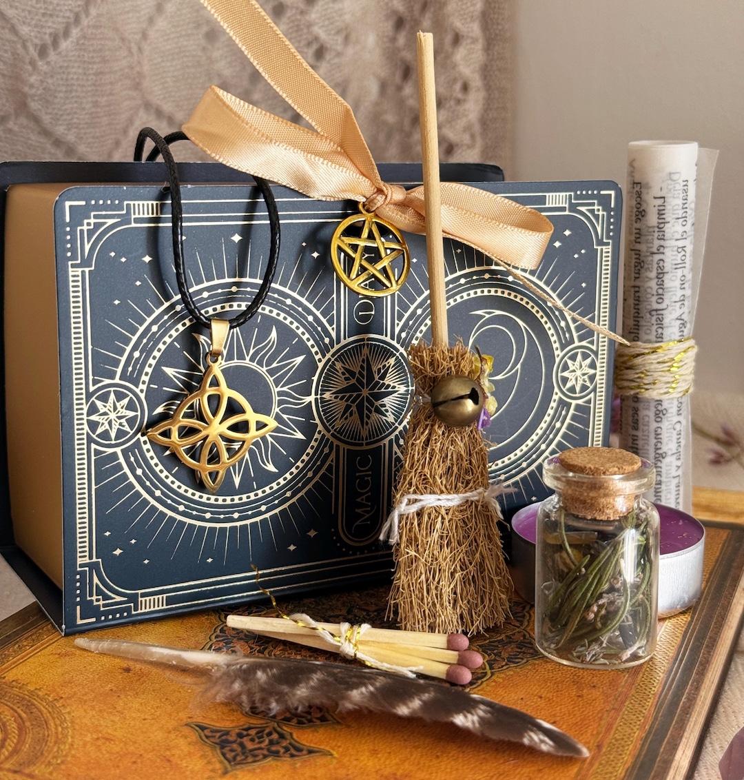 Etsy Ritual Witch Ritual Kit, Knot Amulet, Crystals, Herbs, Candle & Scroll - Etsy