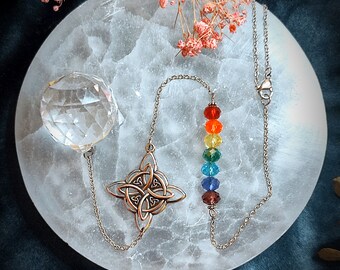 Witch's Knot Suncatcher, Crystal Sphere, Rainbow Chakra Window Ornament