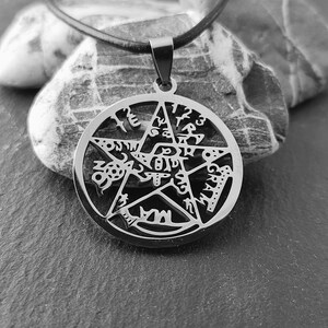 Tetragrammaton Pendant Solomon's Pentagram Pendant. Yahweh, Tetragrammaton, YHWH. Stainless steel. Protective symbol par excellence Amulet image 4