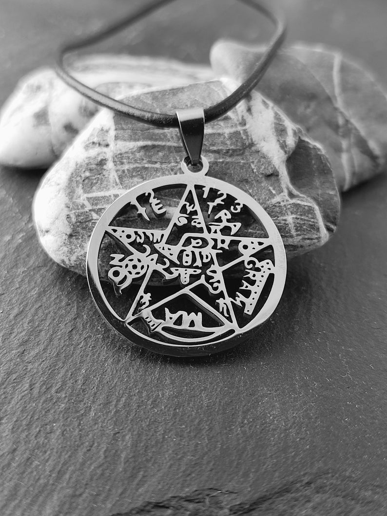 Tetragrammaton Pendant Solomon's Pentagram Pendant. Yahweh, Tetragrammaton, YHWH. Stainless steel. Protective symbol par excellence Amulet image 4