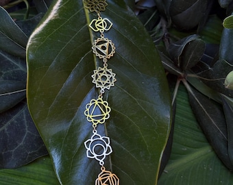 7 Chakra Gold Pendant Necklace: Stainless Steel, Volcanic Stone Aromatherapy