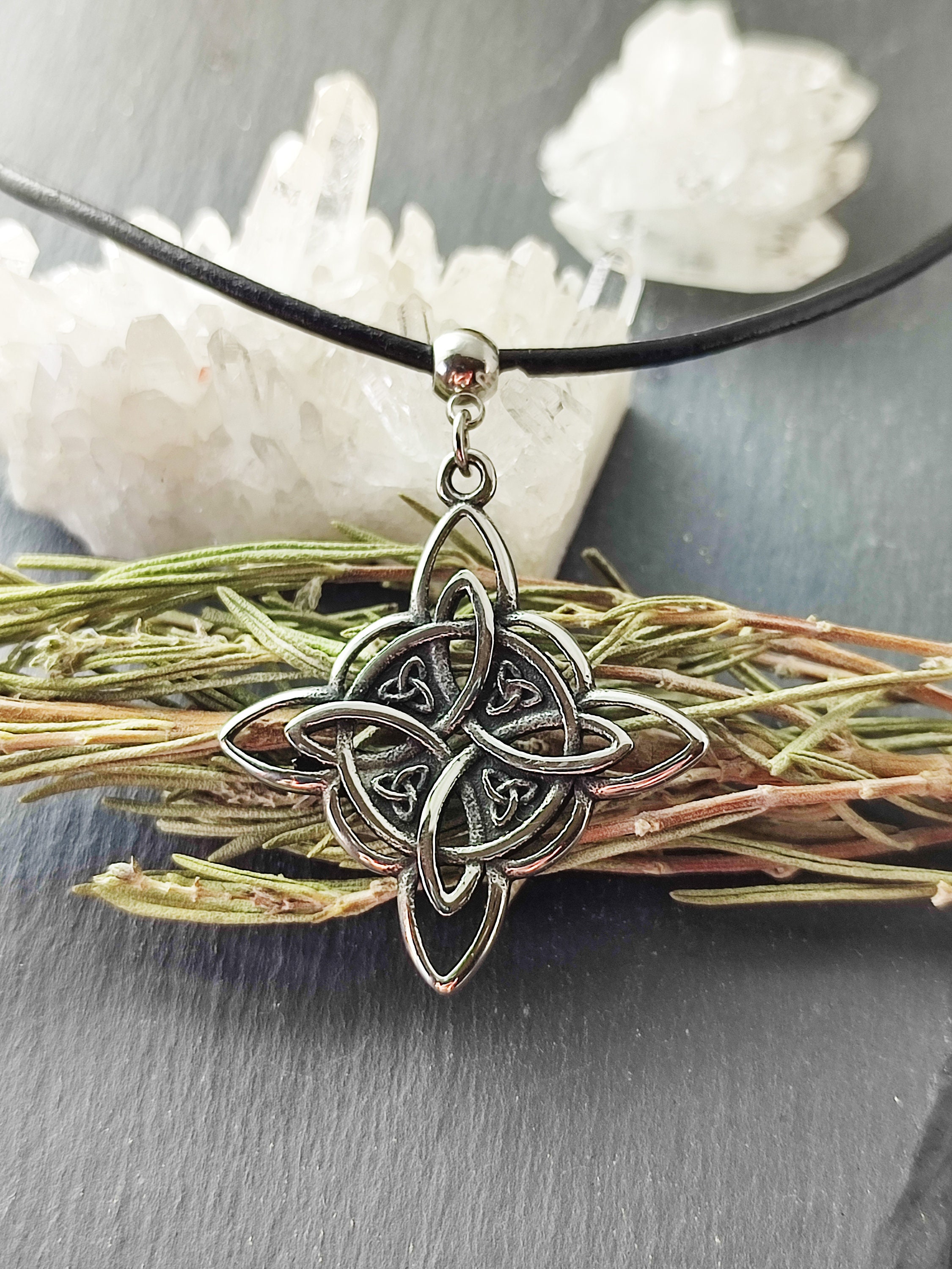 Collana Con Nodo Delle Streghe In Acciaio Inossidabile - Ciondolo Celtico Simbolo Wiccano - Gioiello Pagano Protettivo Per Uomo E Donna - Catena 60 Cm - Regalo Esoterico - 3