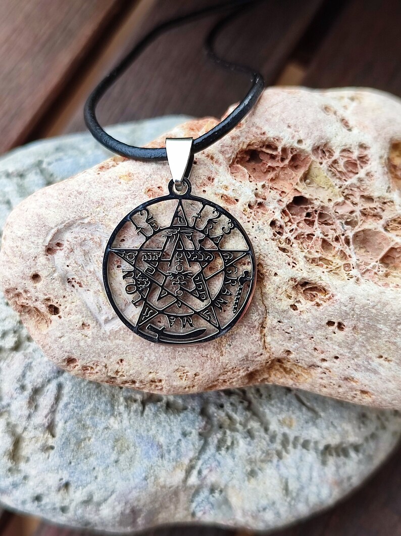 Tetragrammaton Pendant Solomon's Pentagram Pendant. Yahweh, Tetragrammaton, YHWH. Stainless steel. Protective symbol par excellence Amulet image 1