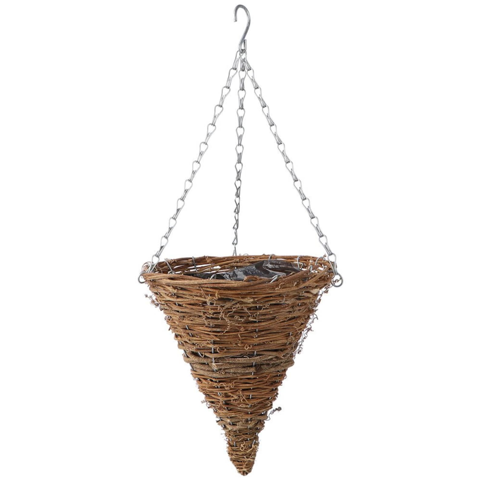 Rattan Basket Cone Shape Design Flower Basket Hanging Flower Etsy