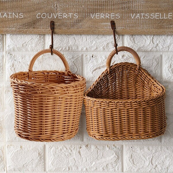 Hand-Woven Basket with Handle