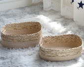Woven Basket Home Supplies Bedroom Sundries Table Food Clothes Storage Container Holder Convenient Accessories