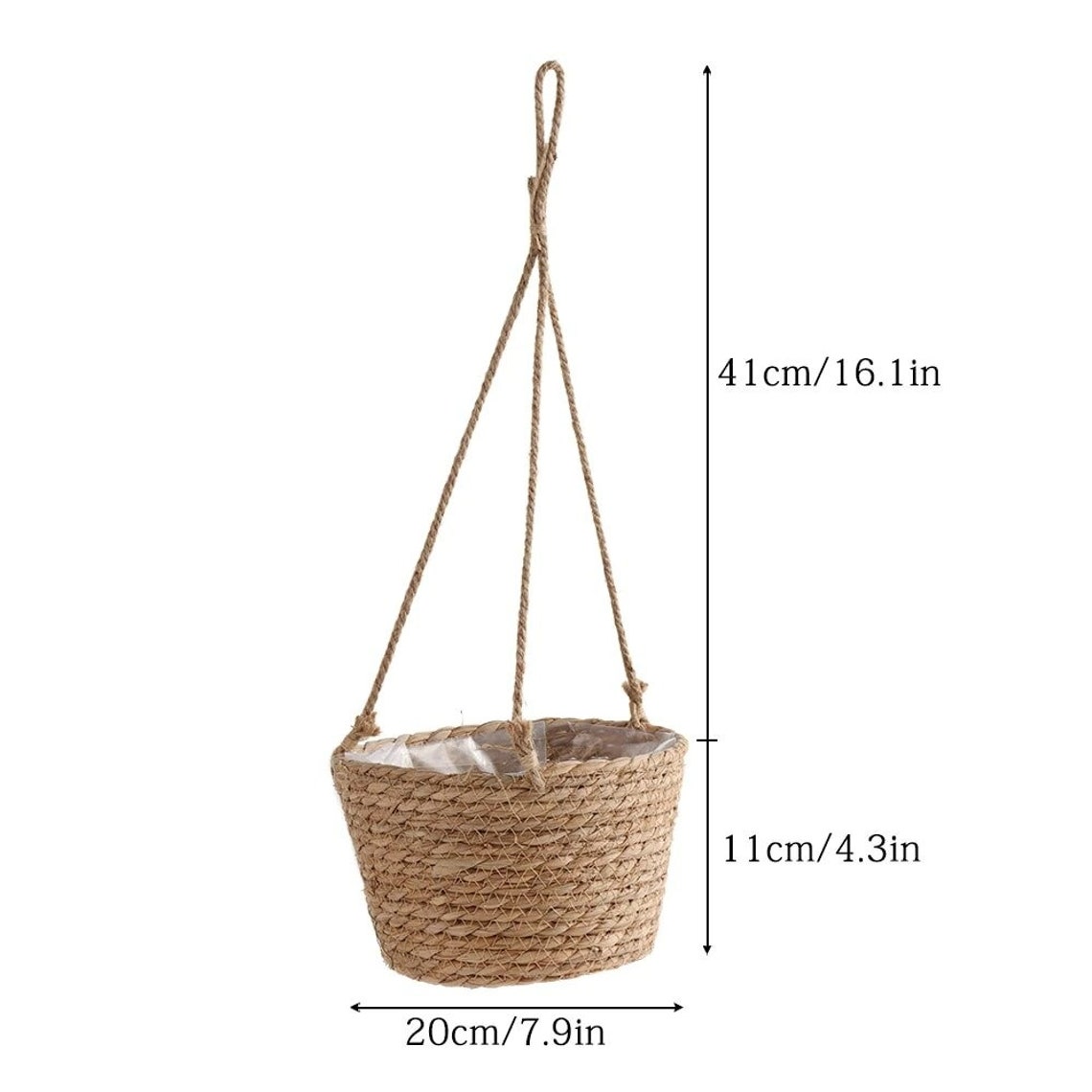 Jute Rope Hanging Planter Tissé Plante Panier Intérieur Etsy France