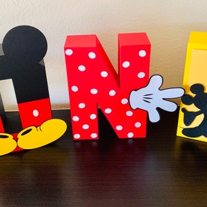 Cartoon Mouse Inspired 3D Letters, First Birthday, Mouse Theme, Free standing Mouse Letter, ONE Birthday image 3