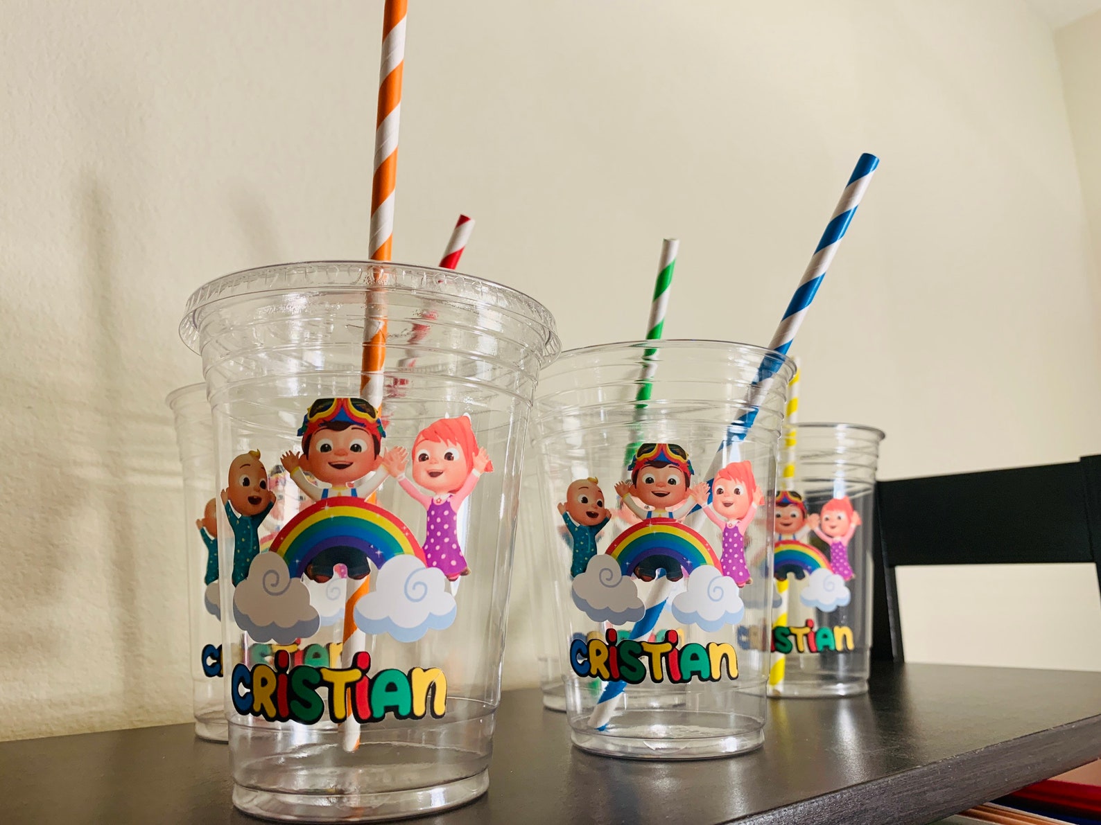 5 Pcs Birthday Cups With Lids Straws Included Etsy