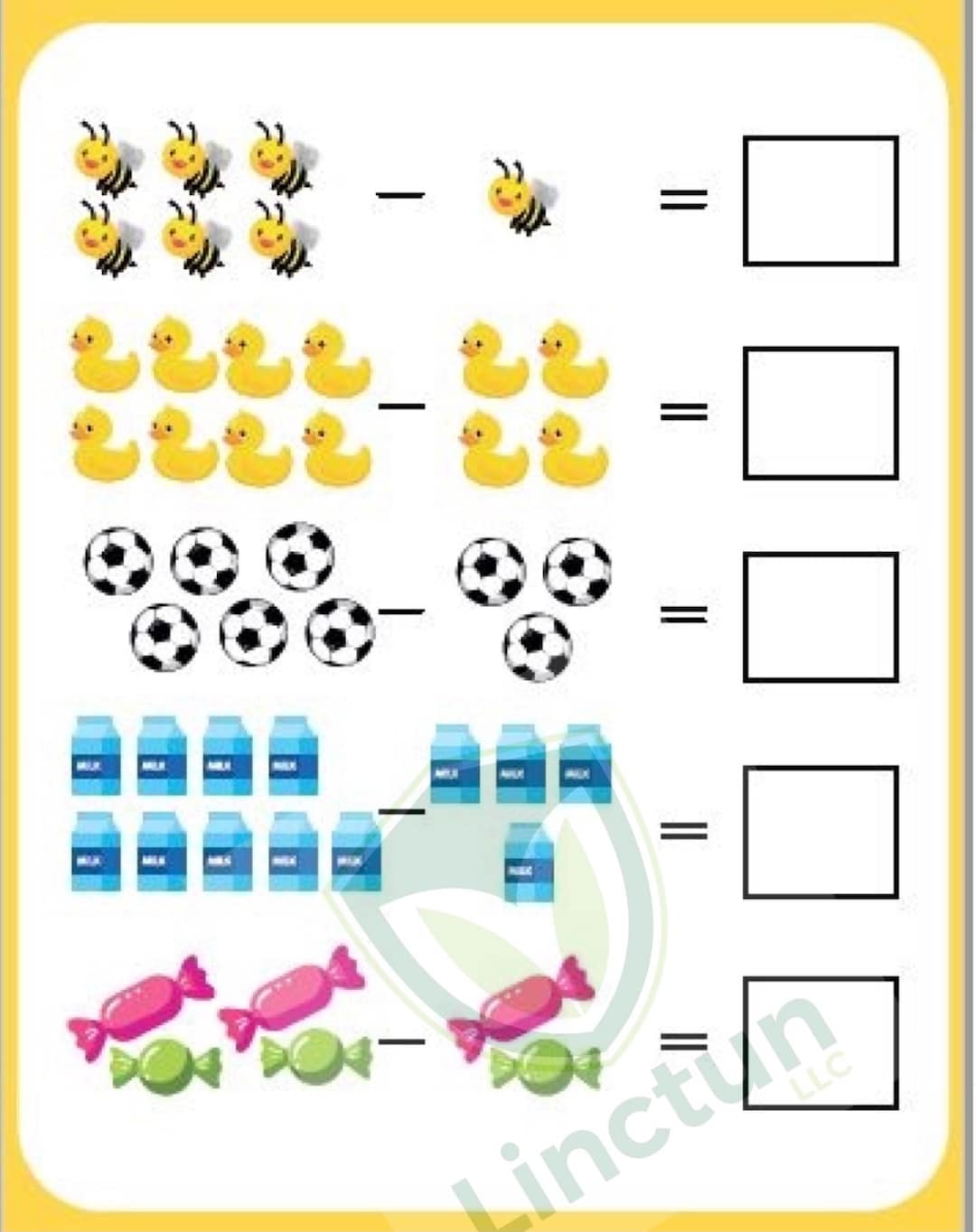 17 Pages of Fun Colorful Kids Basic Math Activities, Digital Download ...
