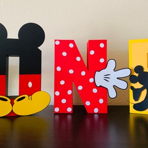 Cartoon Mouse Inspired 3D Letters, First Birthday, Mouse Theme, Free standing Mouse Letter, ONE Birthday image 4