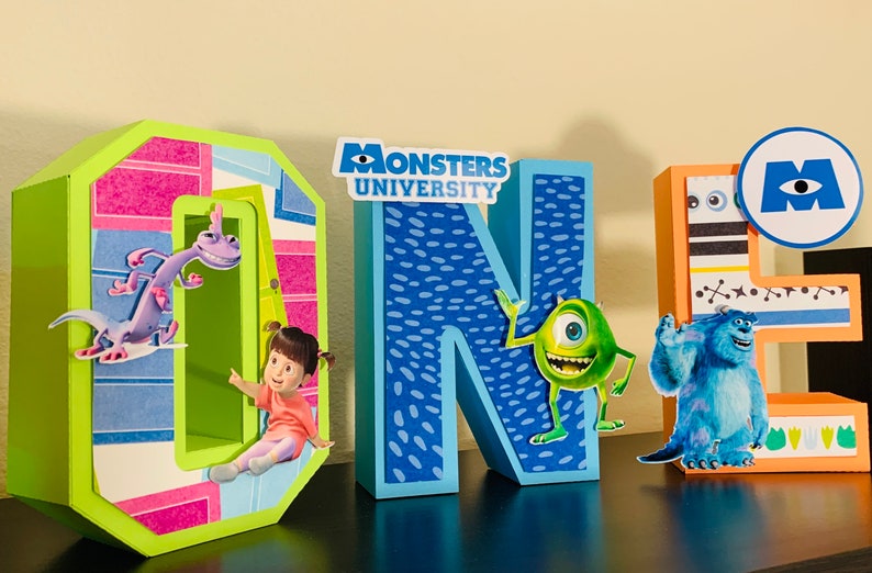 Monsters Inc 3d Letter Monsters Inc Decor Monsters Inc Etsy