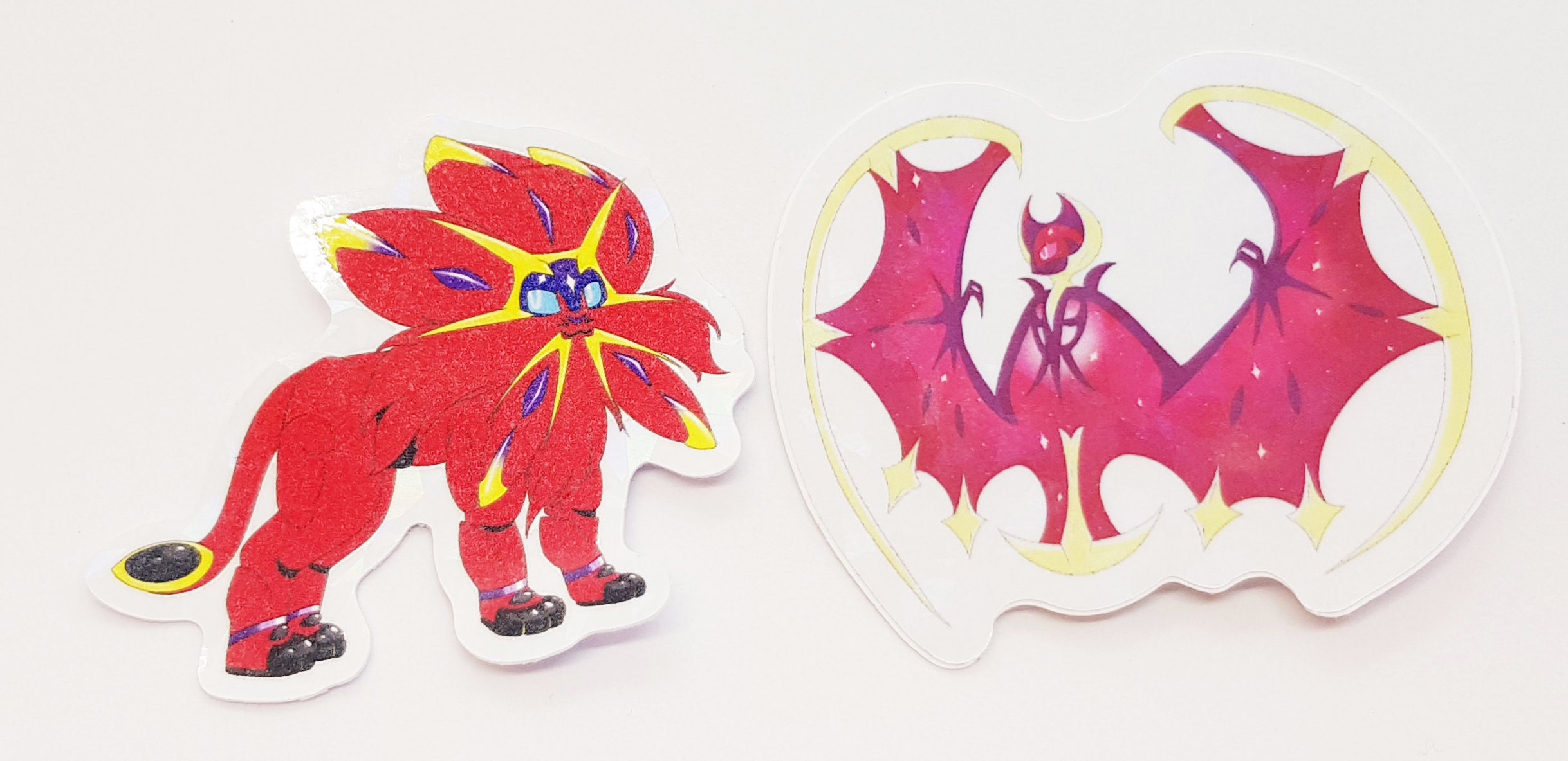 Lunala and Solgaleo Holographic Stickers Normal & Shiny 