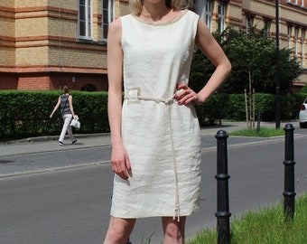 Linen dresses for women, Linen dress, elegant linen dress, linen women dress, pure linen dress, milky white dress, summer dress,