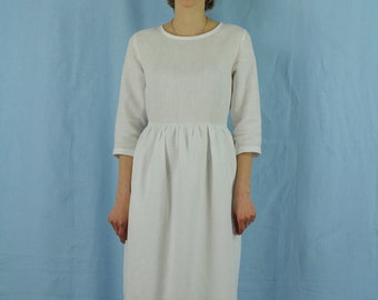 Vestido de lino para las mujeres / vestido de lino / vestido de las mujeres del lino, vestido casual del lino, vestido de verano del lino, vestido blanco