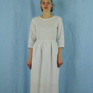 Linen dress for women/ Linen dress/ Linen women dress , Linen casual dress, Linen summer dress, White dress