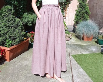 linen long skirt/ summer skirt/ casual skirt