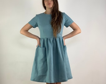 Linen dresses for women, Linen women dress , Linen casual dress, Pure linen summer dress,
