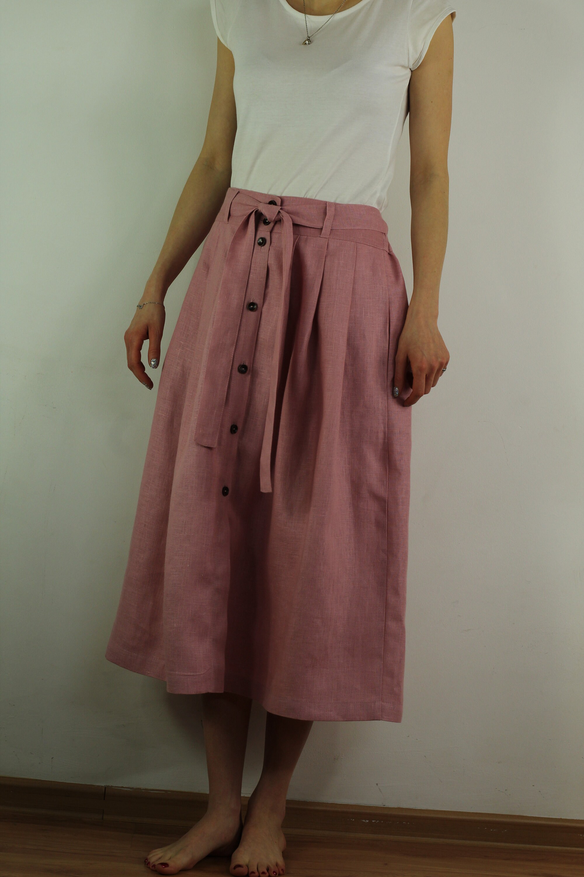 SKYE - Cotton Linen Long Skirt