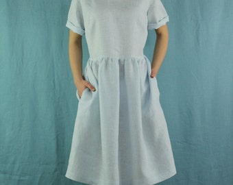 Linen dresses for women, Linen dress, Linen women dress, Linen dress with pockets, Linen summer dress,