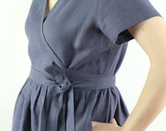 Linen dresses for women, linen wrap dress , linen casual dress, linen summer dress, linen women dress