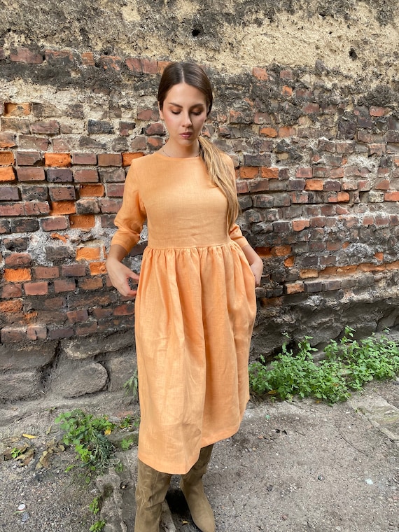 Linen Dress for Women/ Linen Dress/ Linen Women Dress , Linen Casual Dress, Linen Summer Dress,