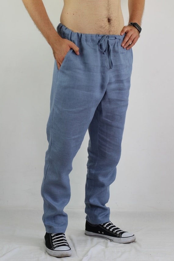 Mens Pure Linen Pants/ City Pants/ Linen Pants With 