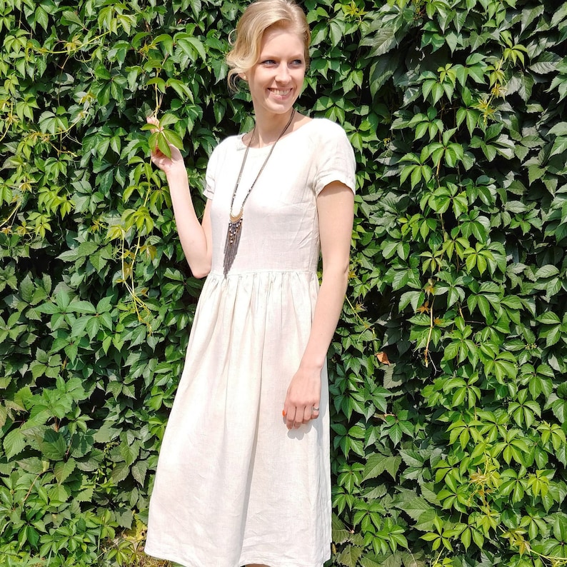 Linen women dress, linen casual dress, linen summer dress, 