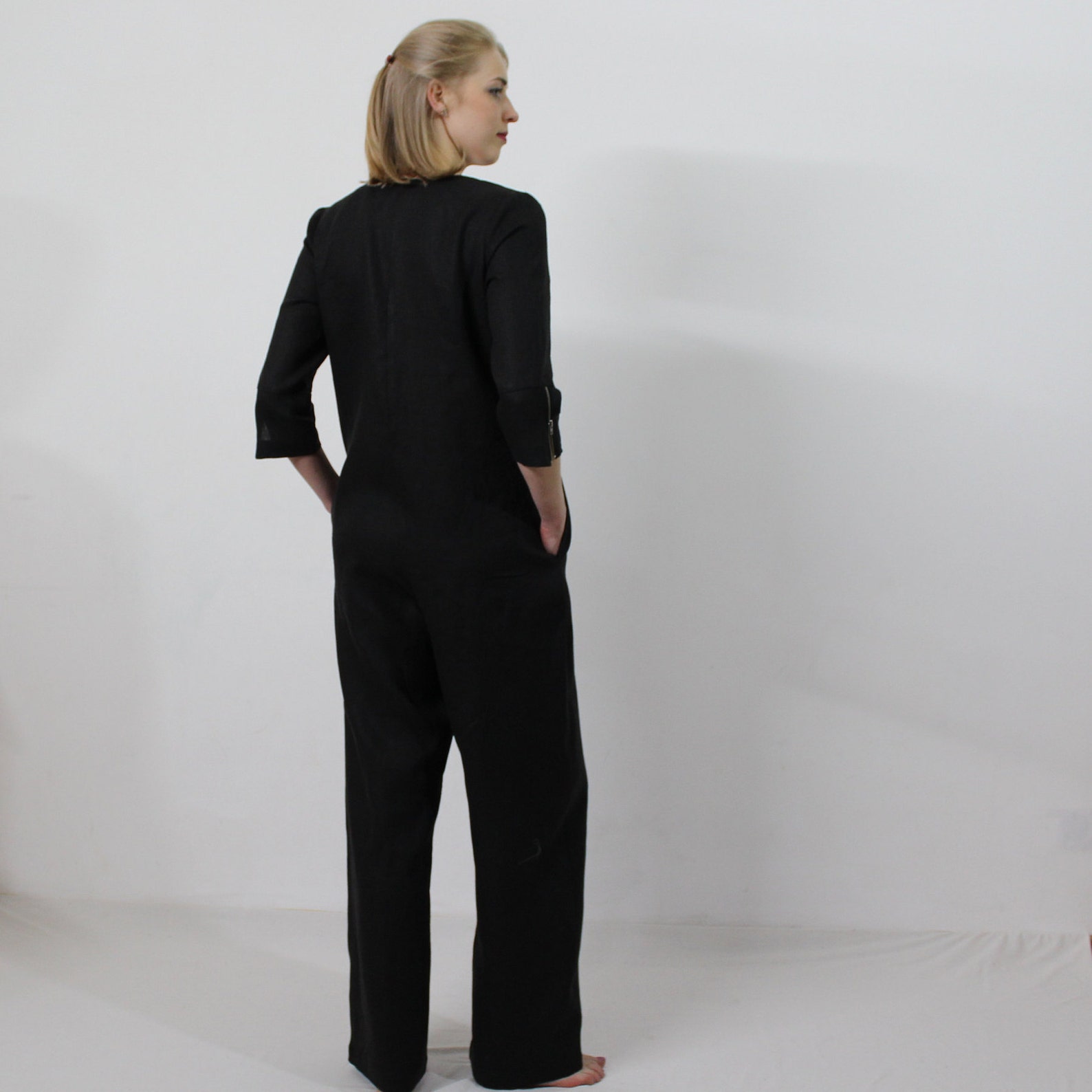 Women Linen Jumpsuit/ Casual Linen Jumpsuits/ Linen Romper/ Etsy