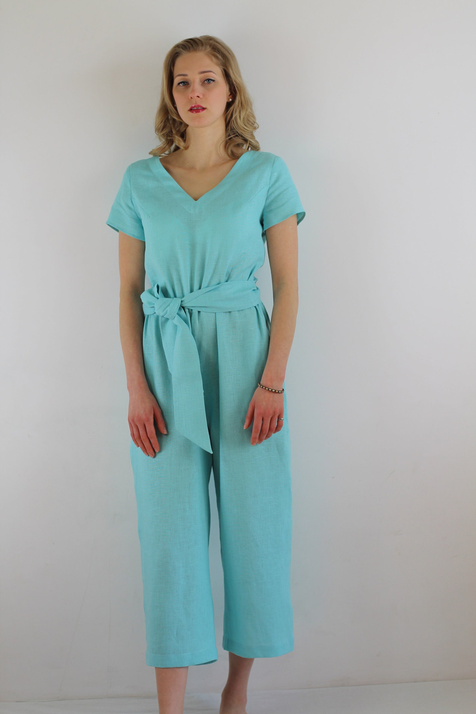 Women Linen Jumpsuit/ Casual Linen Jumpsuits/ Linen Romper/ Etsy UK