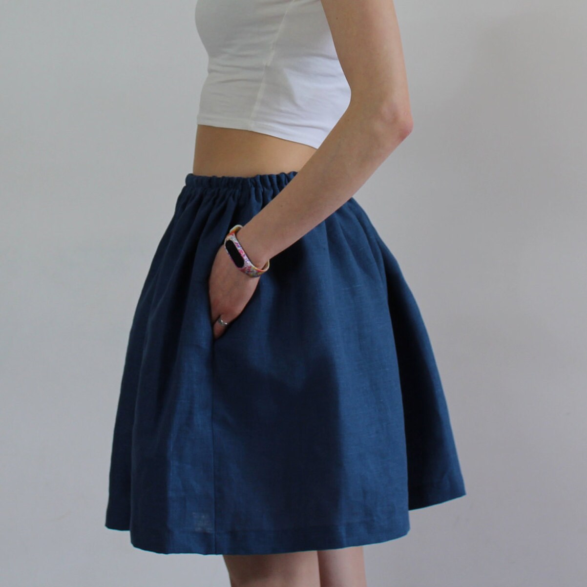 Linen skirt/ Linen midi skirt/ Summer skirt/ Casual skirt/ | Etsy