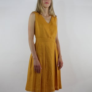 Linen Women Dress, Linen Casual Dress, Summer Backless Dress, Dress ...