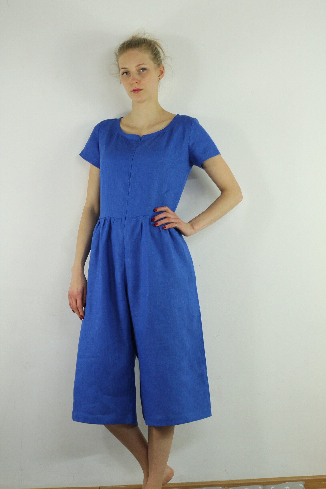 BETTY SHORT LINEN JUMPSUIT