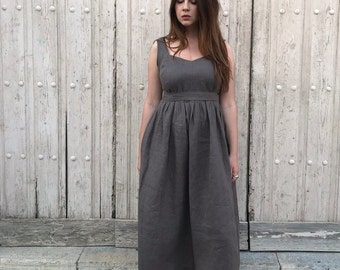 Linen women sleeveless dress  , linen casual dress, linen summer dress, linen dress, sleeveless dress