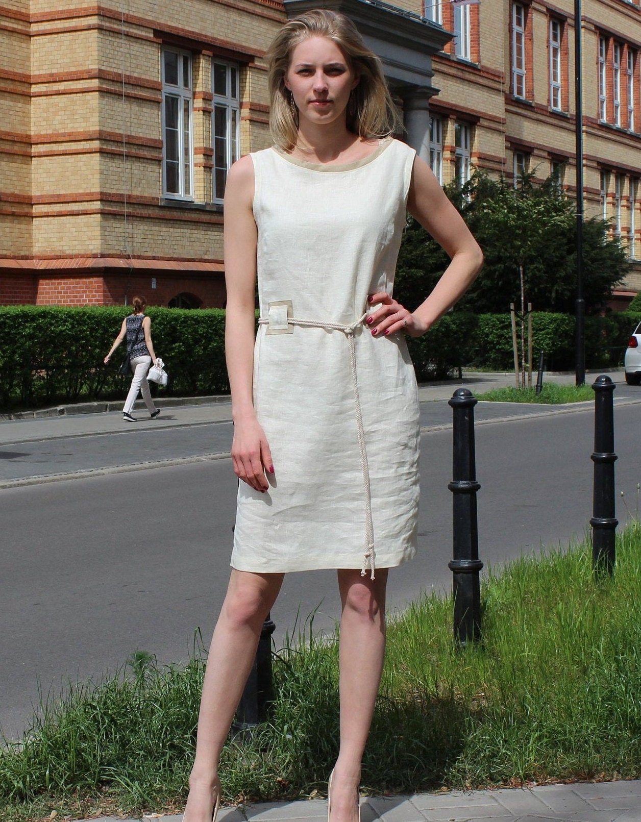 Vestidos de lino para mujer, vestido de lino, vestido de lino elegante,  vestido de mujer de lino, vestido de lino puro, vestido blanco lechoso,  vestido de verano, -  México