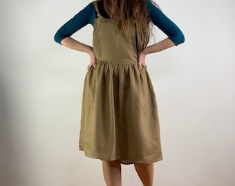 Linen sundress, Linen women dress, Linen casual dress, Linen summer dress, Pure linen dress