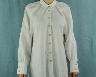 Linen top/ White women blouse/women top/linen clothing