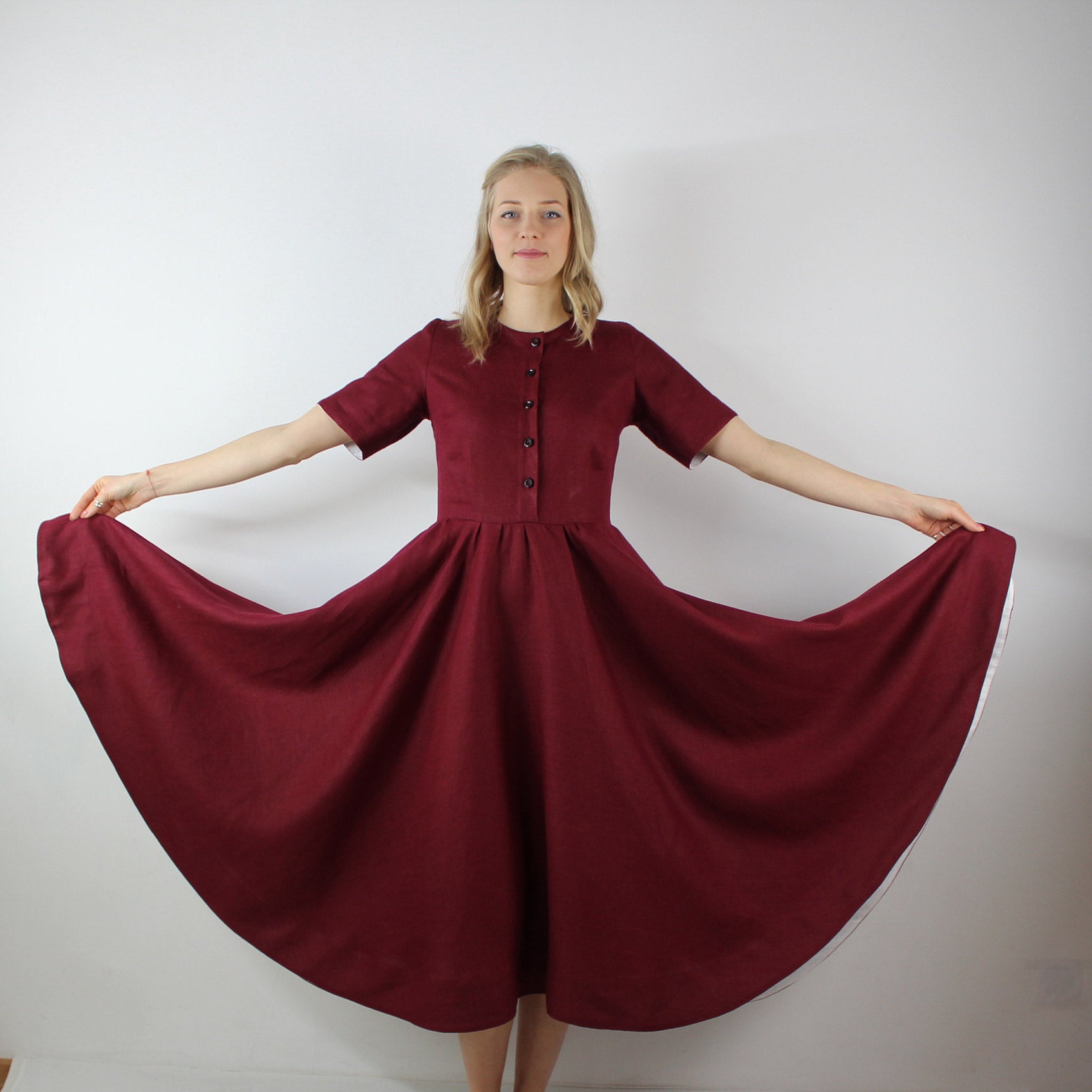 Wedding Guest Dress/ Cocktail Dress/ Linen Women Dress/ Linen - Etsy